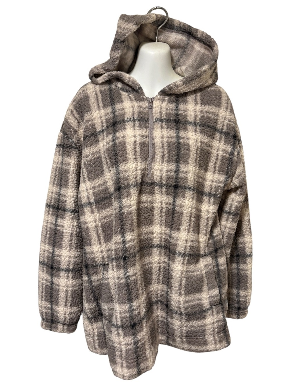 Koolaburra by UGG Brushed Back Plaid Sherpa Hoodie Pullover